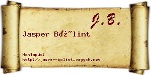 Jasper Bálint névjegykártya